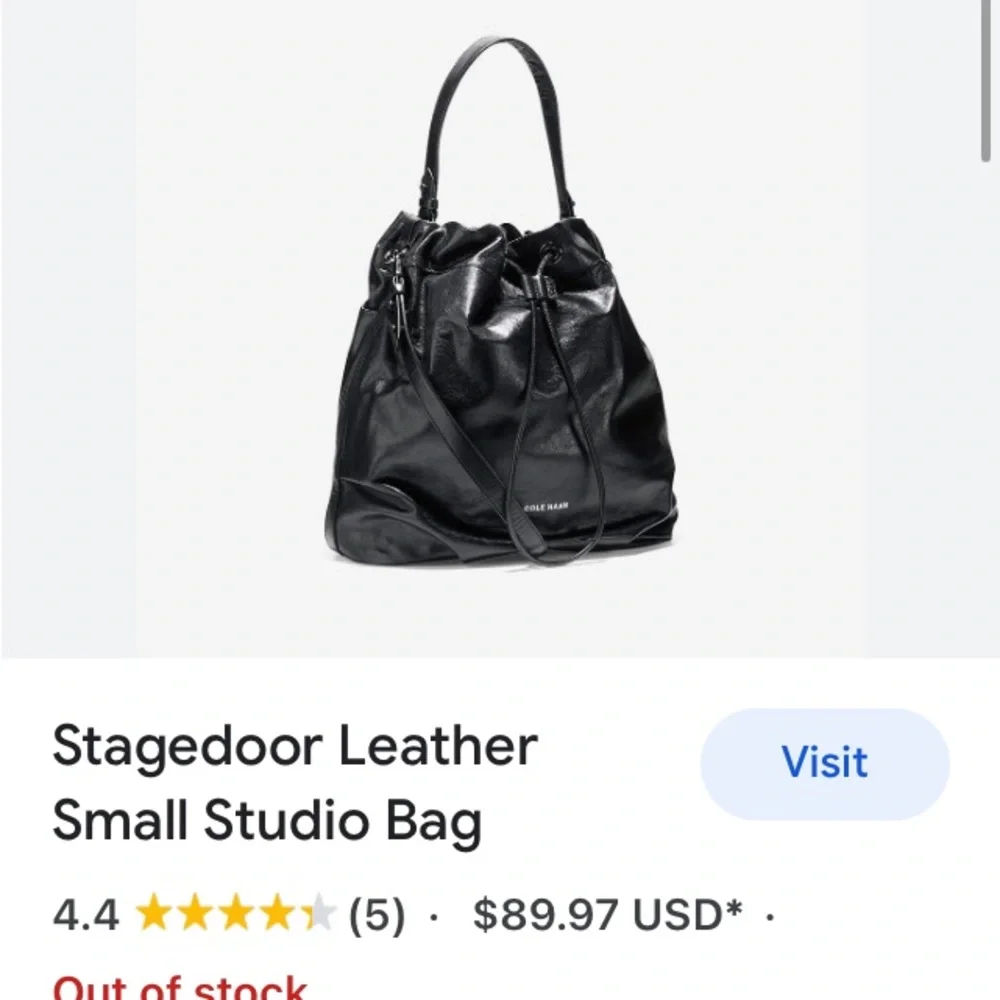 Cole Haan Stage Door black leather small studio satchel